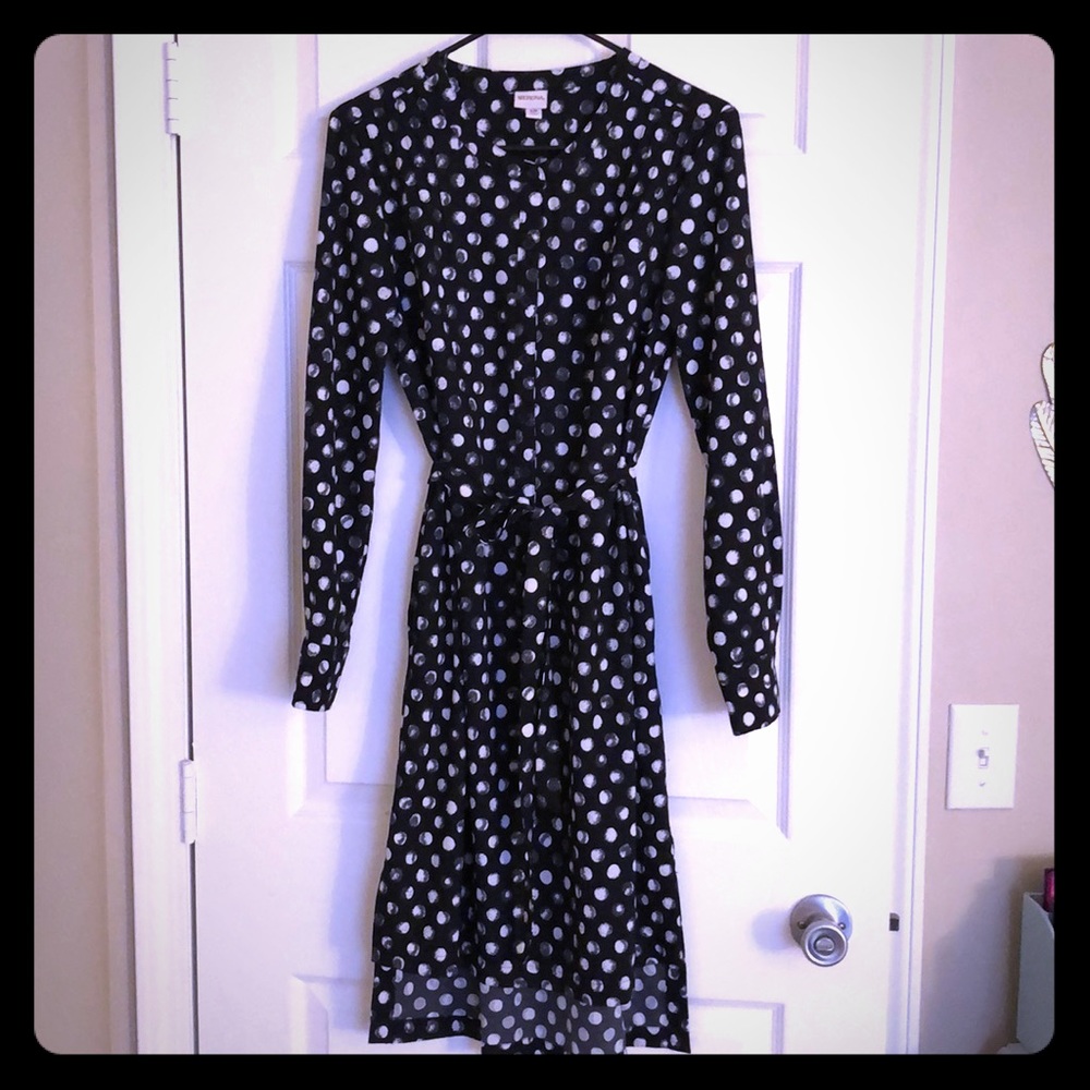 Target Merona Polka Dot High-Low button up dress